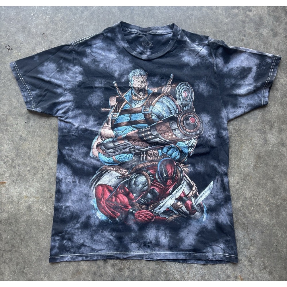 Marvel Cable & Deadpool Tie Dye Graphic Superhero T Shirt Size Medium